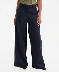 Bar Iii Women's Pinstriped High-Rise Wide-Leg Pants, Macy's Exclusive