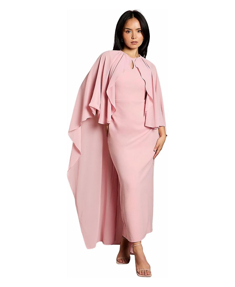 Coast Petite Round Neck Cape Maxi Dress