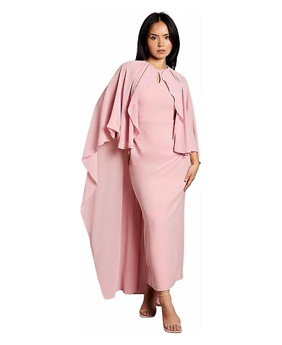 Coast Petite Round Neck Cape Maxi Dress