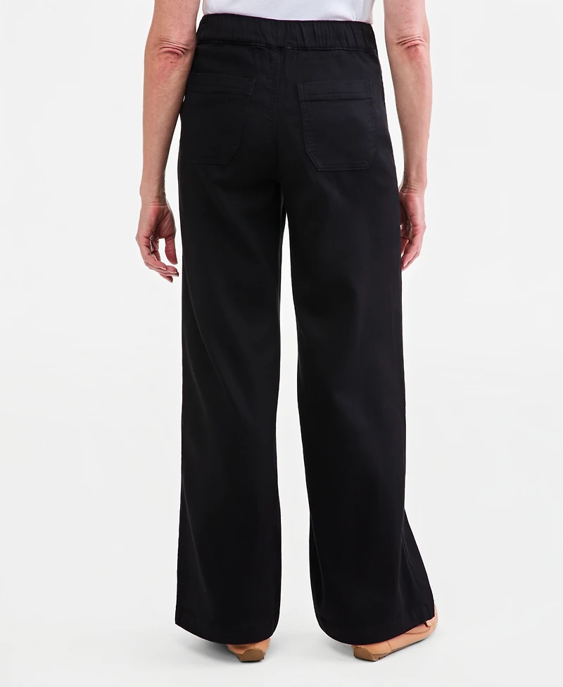 Style & Co Women's Knit High-Rise Wide-Leg Pull-On Jeans, Macy's Exclusive
