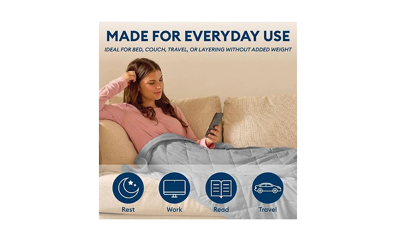 Therapedic 50" x 60" Light Grey Cooling Throw