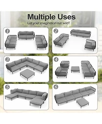 Pellebant Outdoor Patio Cushion Sectional Sofa Set Furniture Diy Free Combination