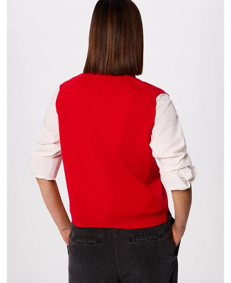 Whistles Women's V-Neck Button Front Knit Tank