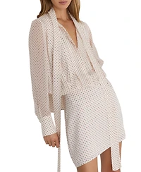Reiss Women's Dottie Tie Neck Polka Dot Mini Dress
