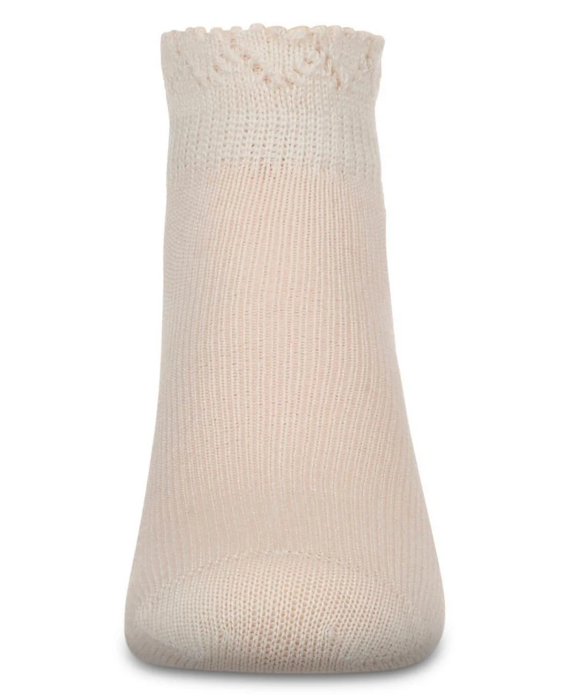 MeMoi Baby Girls Crochet Ruffle-Trim Mercerized Cotton Blend Ankle Sock