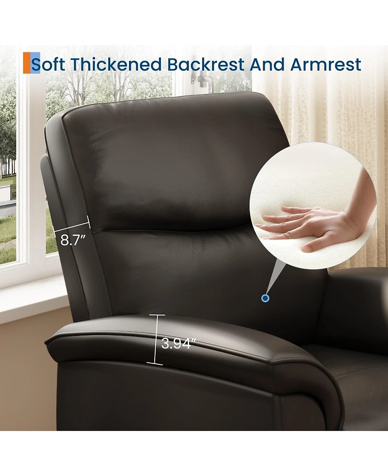 homfan 270degree(s) Swivel Power Recliner Chair for Living Room - 38.6" Wide Pu Leather Electric Sofa- Infinite Reclining Positions