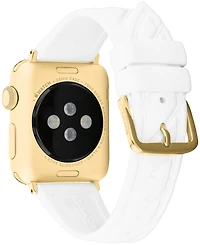 Coach Women's White Silicone Apple Watch Strap 38mm, 40mm, 41mm