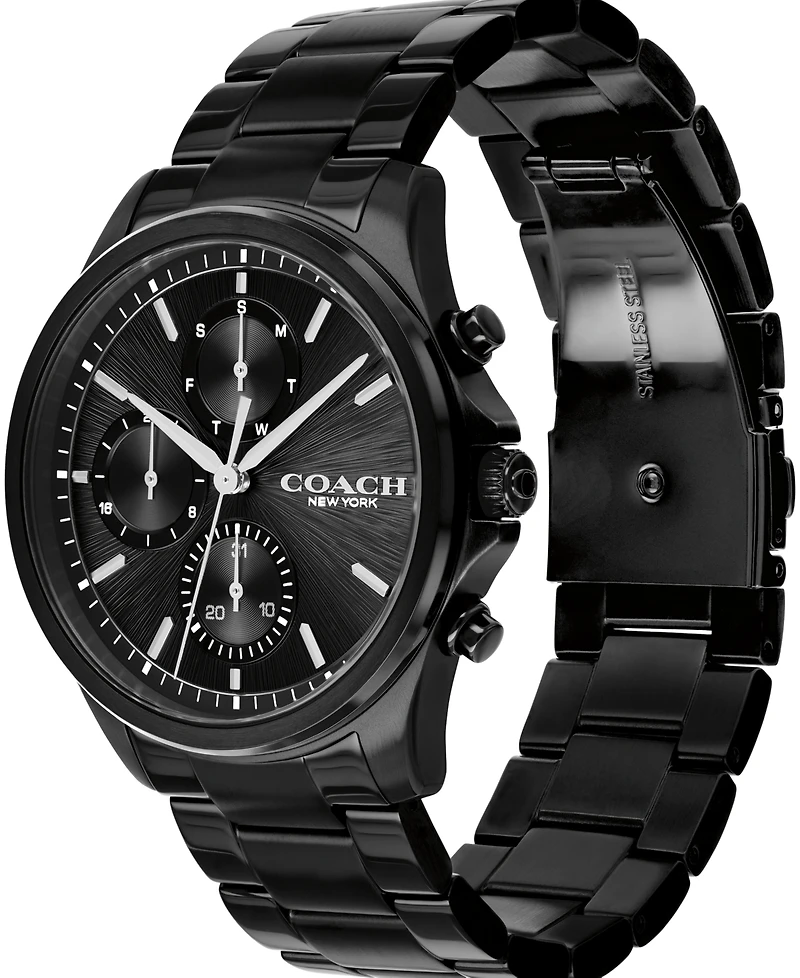 Coach Men's Oliver Black Ip Stainless Steel Bracelet Watch 41mm