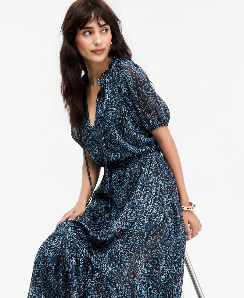 I.n.c. International Concepts Women's Short-Sleeve Printed Midi Dress, Macy's Exclusive