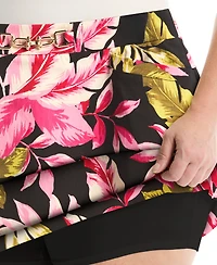 Rafaella Women's Plus Tropical Horse Bit Belted Skort