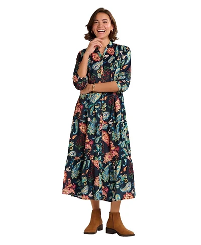 Brakeburn Women's Estrella Sculpted Collar Maxi Dress