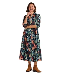 Brakeburn Women's Estrella Sculpted Collar Maxi Dress