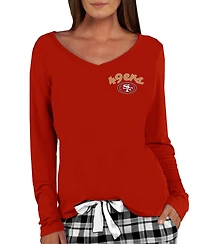 Concepts Sport Women's Scarlet San Francisco 49ers Marathon Knit Long Sleeve Lightweight V-Neck Lounge Top