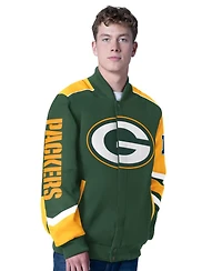 G-iii Sports by Carl Banks Men's Green Bay Packers Prime Time Full-Zip Racing Jacket