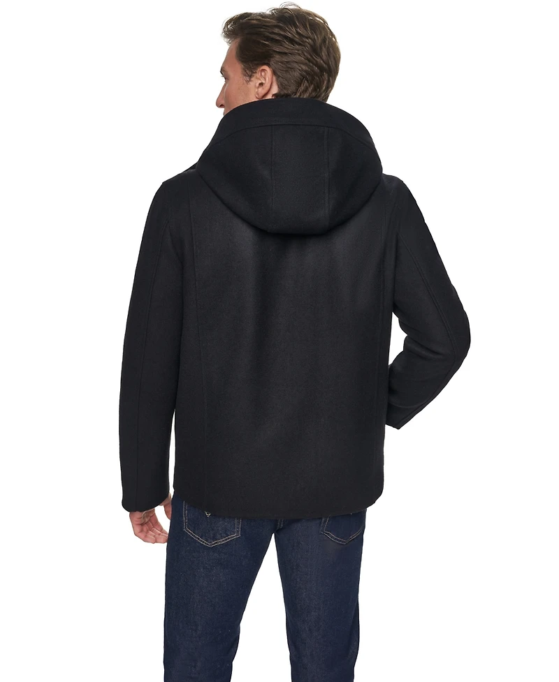 Cole Haan Men's Front-Zip Duffel Wool Jacket