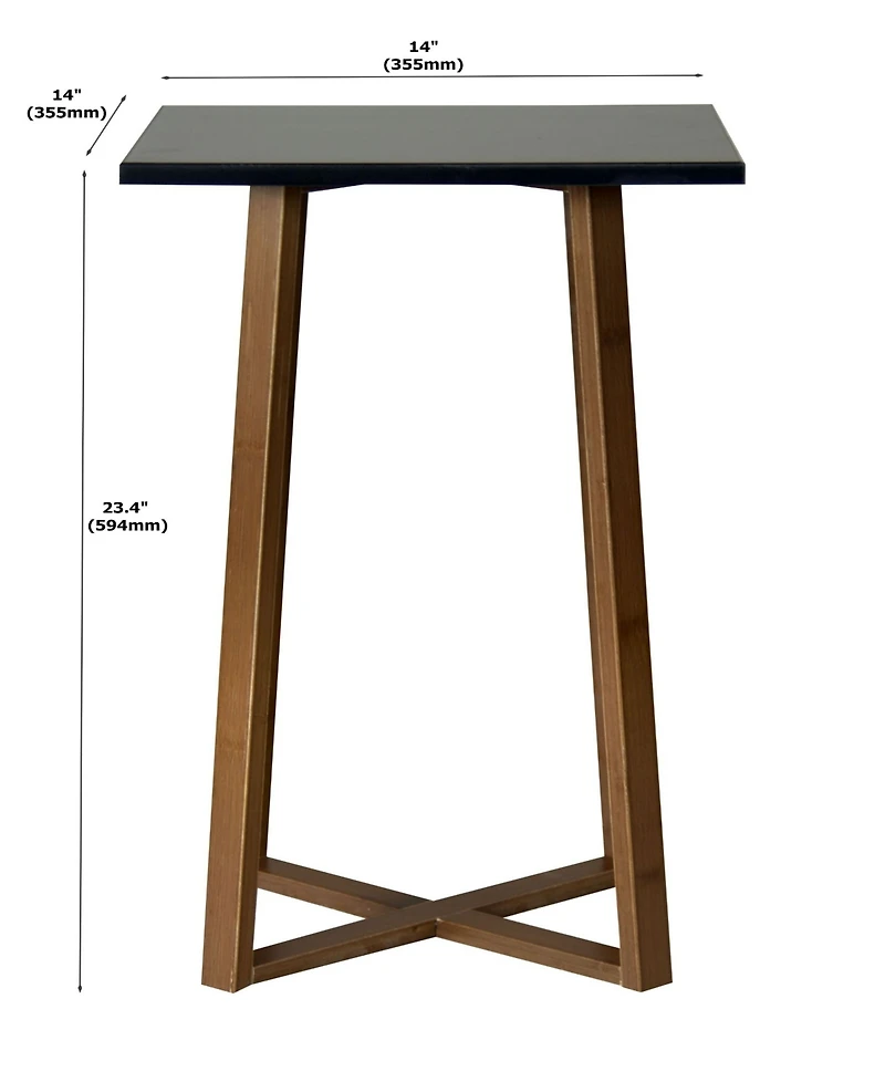 Fairway Avenue Home 23.4" Bamboo Wood Square Plant Table