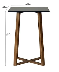 Fairway Avenue Home 23.4" Bamboo Wood Square Plant Table