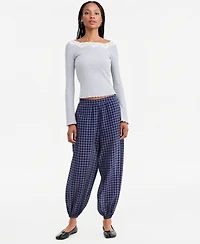 And Now This Women's Plaid High-Rise Pull-On Balloon Pants, Macy's Exclusive