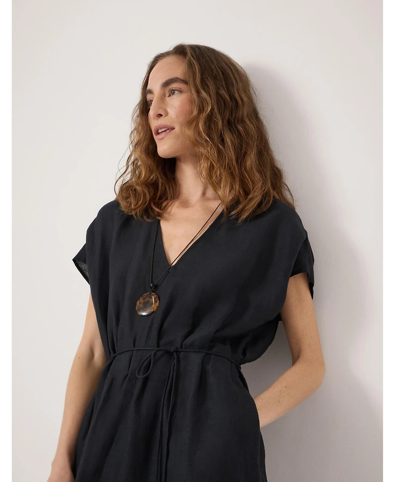 Hush Women's Remy Pleated Linen Blend Midi Dress