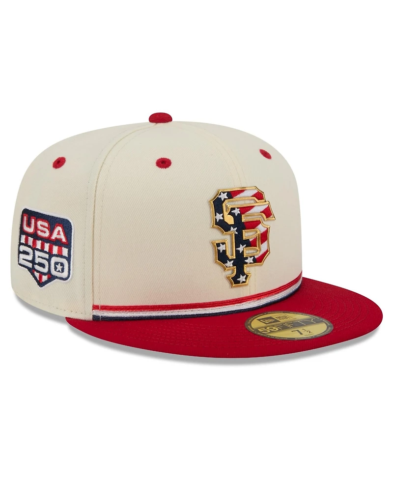New Era Men's Cream/Red San Francisco Giants Usa 250 Fourth of July 59FIFTY Fitted Hat