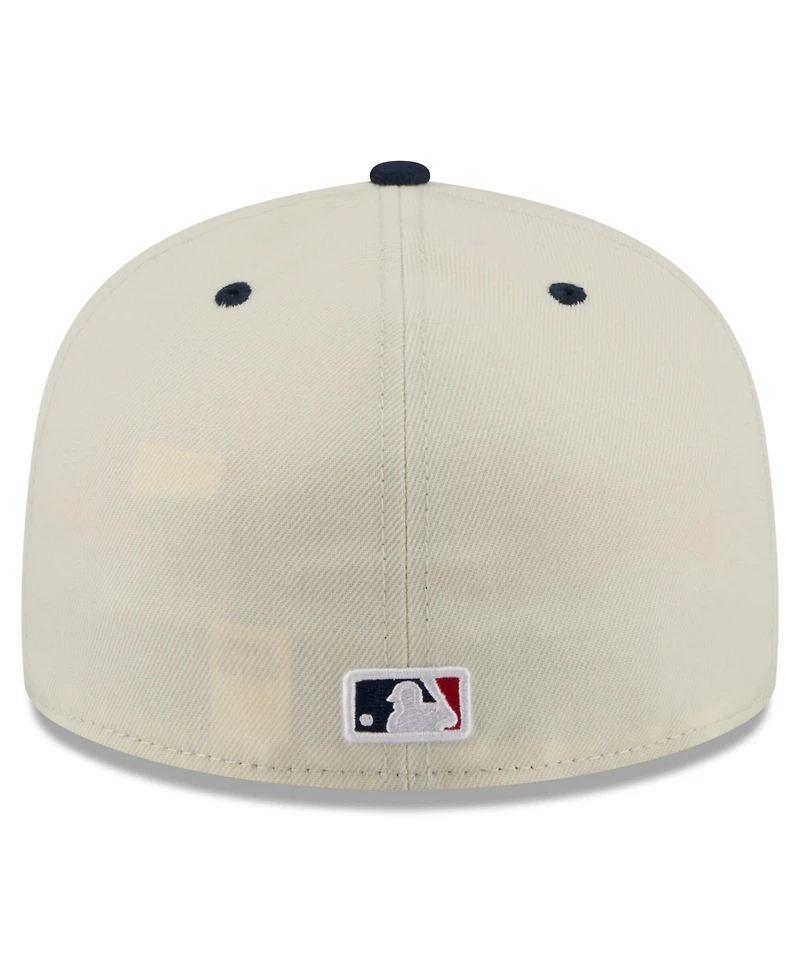 New Era Men's Cream/Blue Los Angeles Dodgers Usa 250 Fourth of July 59FIFTY Fitted Hat