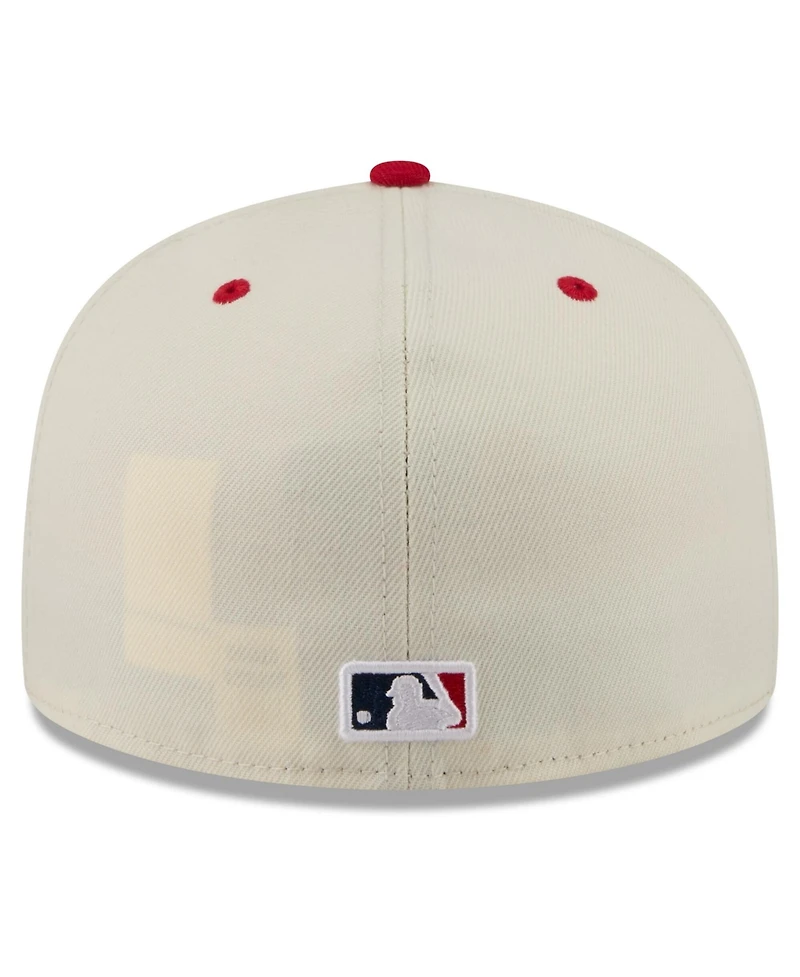 New Era Men's Cream/Red Cincinnati Reds Usa 250 Fourth of July 59FIFTY Fitted Hat