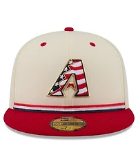 New Era Men's Cream/Red Arizona Diamondbacks Usa 250 Fourth of July 59FIFTY Fitted Hat