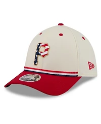 New Era Men's Cream/Red Pittsburgh Pirates Usa 250 Fourth of July 39THIRTY M-Crown Flex Hat
