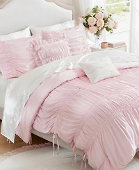 Intelligent Design Ivy Ruched Bow Tie 5-Piece Comforter Set, Full/Queen