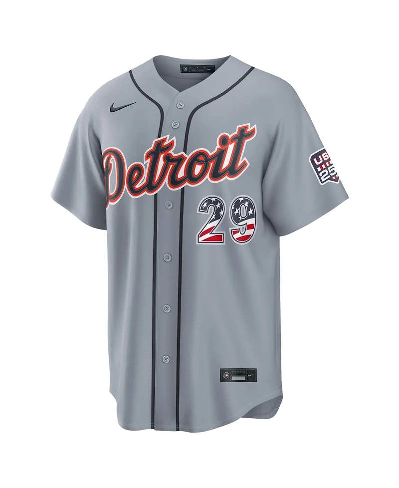 Nike Men's Tarik Skubal Gray Detroit Tigers Usa 250 Fourth of July Stadium Jersey