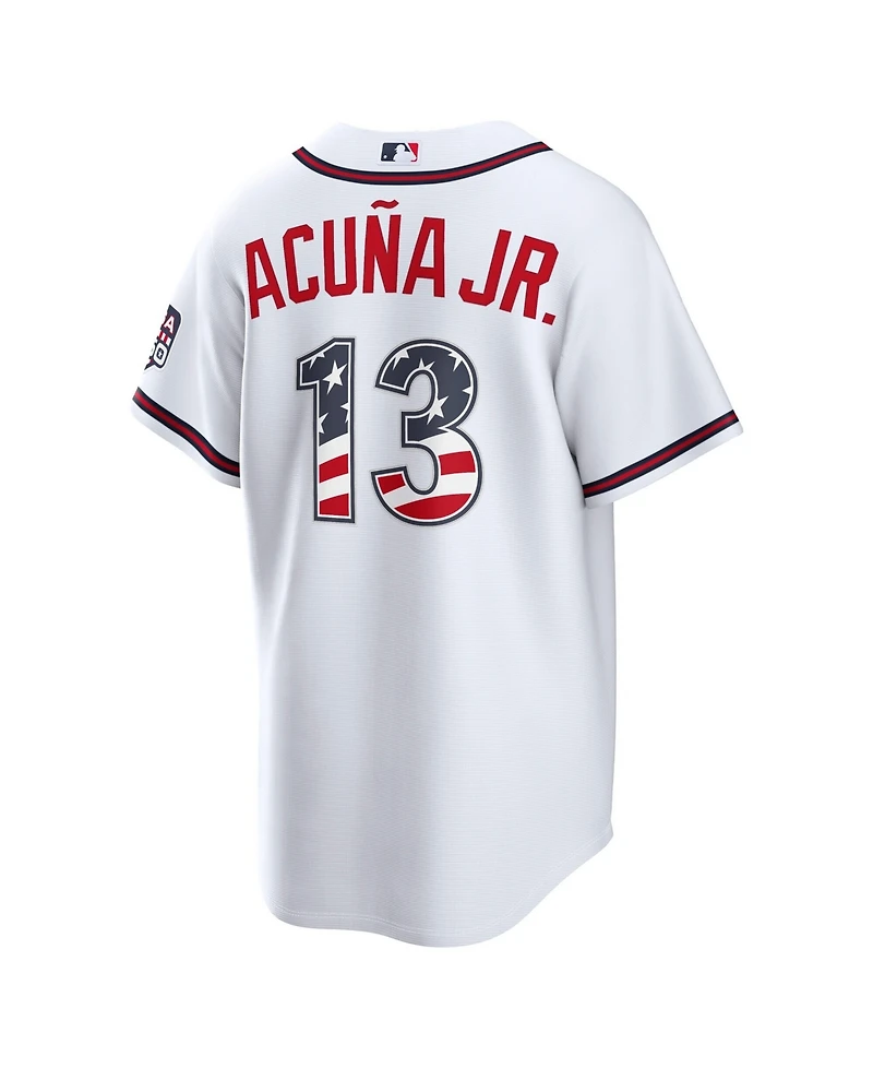 Nike Men's Ronald Acuna Jr. White Atlanta Braves Usa 250 Fourth of July Stadium Jersey