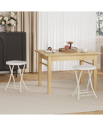homfan Folding Stool - 18" Backless Stool with Handle and Anti-Slip Feet, 600 lbs Capacity, Portable for Bar, Kitchen, Home, Indoor and Outdoor
