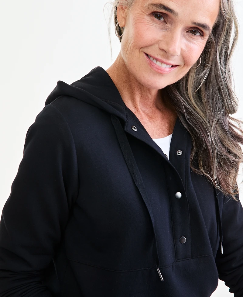 Style & Co Petite Long-Sleeve Snap Hoodie, Macy's Exclusive