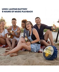 Corona Bluetooth Bottle Cap Speaker with Led Lights, Fm Radio, Kickstand, and Wall Mount