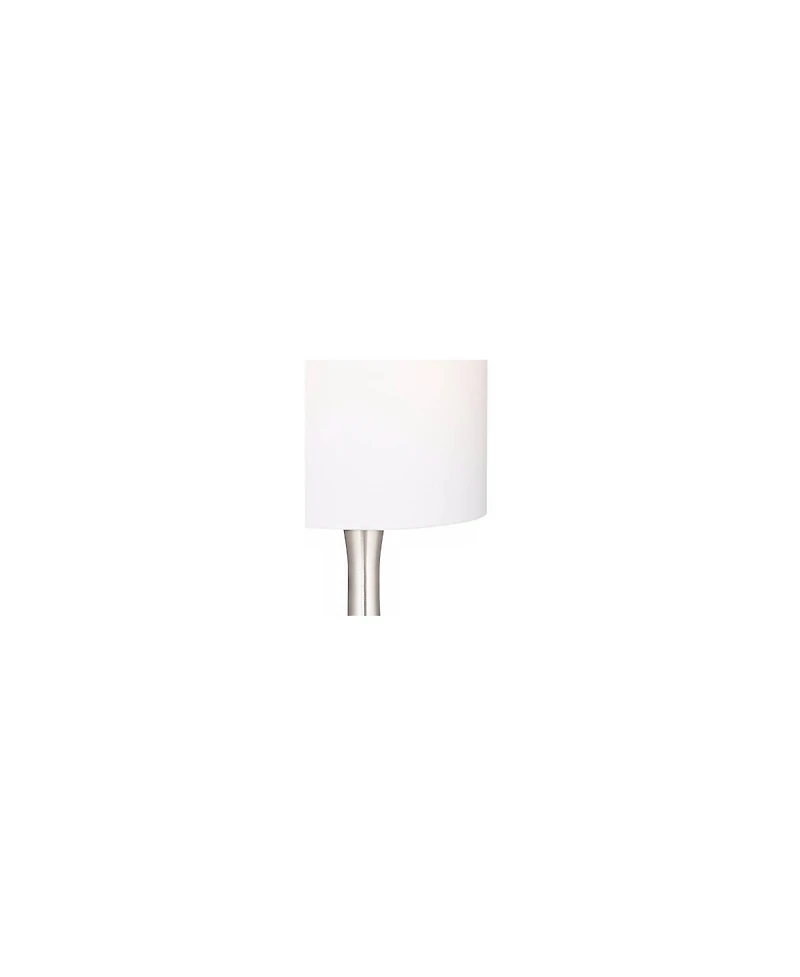 360 Lighting Modern Table Lamp with Usb and Ac Power Outlet Workstation Charging Base 24.5" High Brushed Nickel Droplet Living Room Desk Bedroom