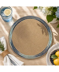 Dainty Home Key West 15" Round Natural Jute Multicolor Placemats Set of 4 - Durable Table Mats