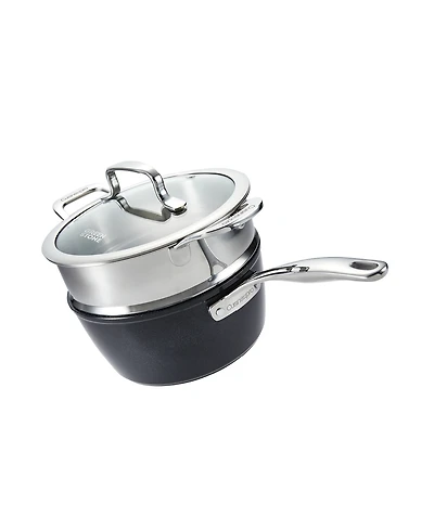 Cuisine::pro Green Stone Aluminum 2.4-Quart Saucepan with lid and Steamer Set