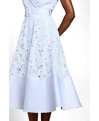 Coast Women's Satin Trim Lace Collard Midi Dress