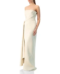 Ivonne Women's Strapless Sculpted Drape Gown