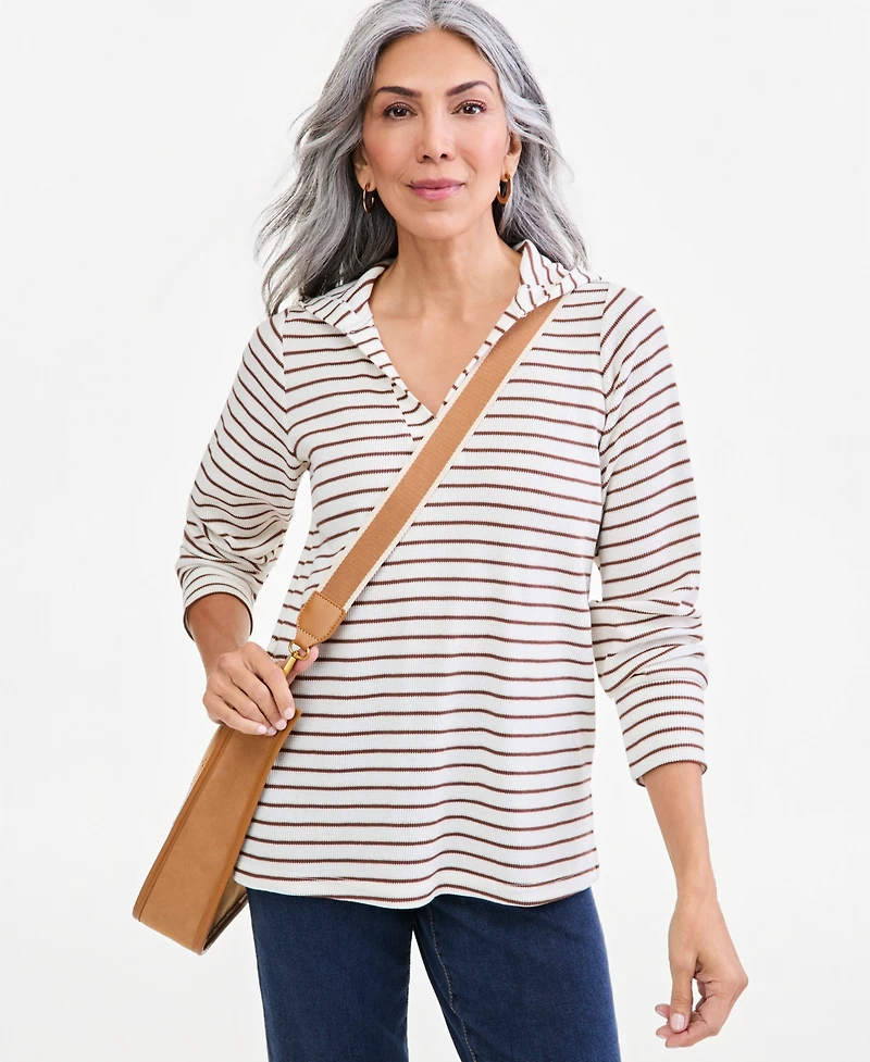 Style & Co Women's Glasgow Stripe Hooded Long-Sleeve Hoodie, Macy's Exclusive