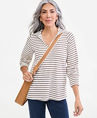 Style & Co Women's Glasgow Stripe Hooded Long-Sleeve Hoodie, Macy's Exclusive