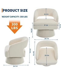 homfan Modern Swivel Barrel Chairs, Soft Round Lounge Hollowed Back, 360degree(s) Rotating Base for Living Room, Bedroom, Vanity, Reading Nook