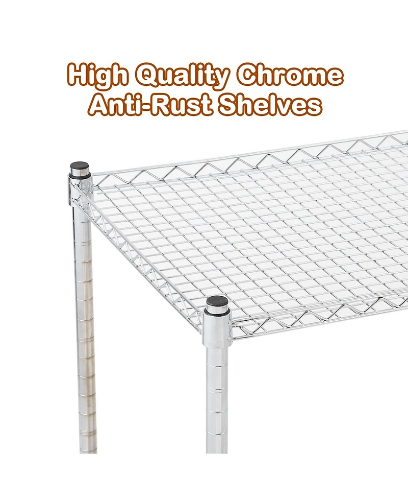 homfan Bar Cart, Heavy Duty Metal Utility Cart with Adjustable Shelves and Locking Wheels for Kitchen or Pantry