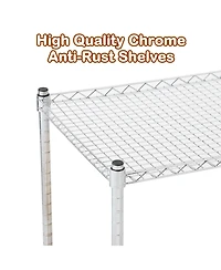 homfan Bar Cart, Heavy Duty Metal Utility Cart with Adjustable Shelves and Locking Wheels for Kitchen or Pantry