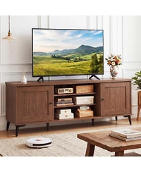 Slickblue Tv Stand for 65" TVs with 2 Doors Mid-Century Modern Design