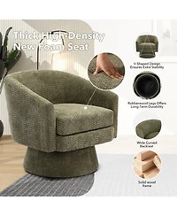 homfan 360degree(s) Swivel Lounge Chair with Arms - Soft Chenille Upholstery Cushion Modern Accent for Living Room or Bedroom