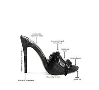 Rag & Co Women's Claudia Distressed Denim Stiletto Sandals