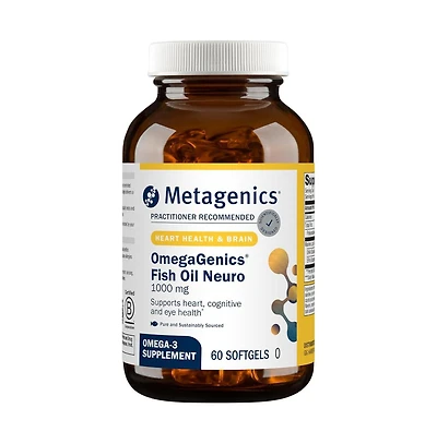 Metagenics OmegaGenics Fish Oil Neuro 1000 mg Omega Supplement for Brain Health and Function - 750 mg Dha and 250 mg Epa