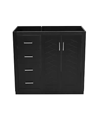 Sillysis 36 Inch Modern Freestanding Bathroom Vanity without Top, Solid Wood Frame, 3 Drawers Storage, Soft Close Doors