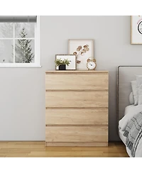 Streamdale Furniture 4-Drawer Modern Storage Dresser 31.5'' Natural Wood Chest for Bedroom